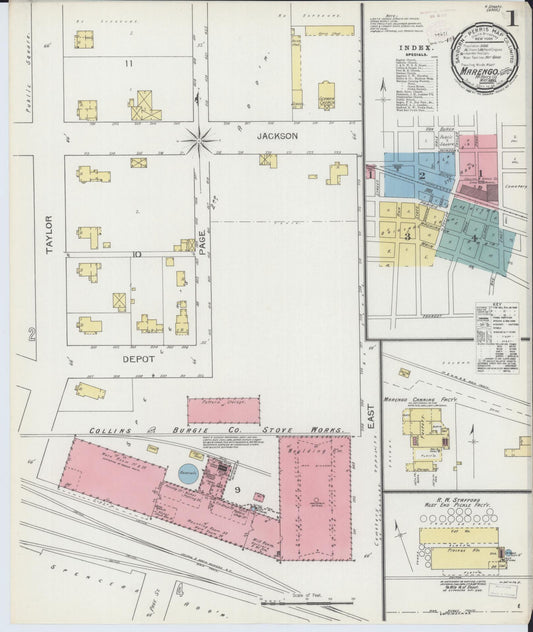 Sanborn Fire Insurance Map from Marengo, McHenry County, Illinois (1893), Sheet #0001 - Complete Map Set gallery image, historic Sanborn map, vintage wall art, Illinois Illinois