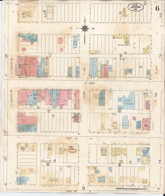 Sanborn Fire Insurance Map from Jerome, Jerome County, Idaho (1949), Sheet #0006 - Historic Sanborn Fire Insurance Map Print, vintage old map wall art, antique decor, genealogy gift, Idaho Idaho map
