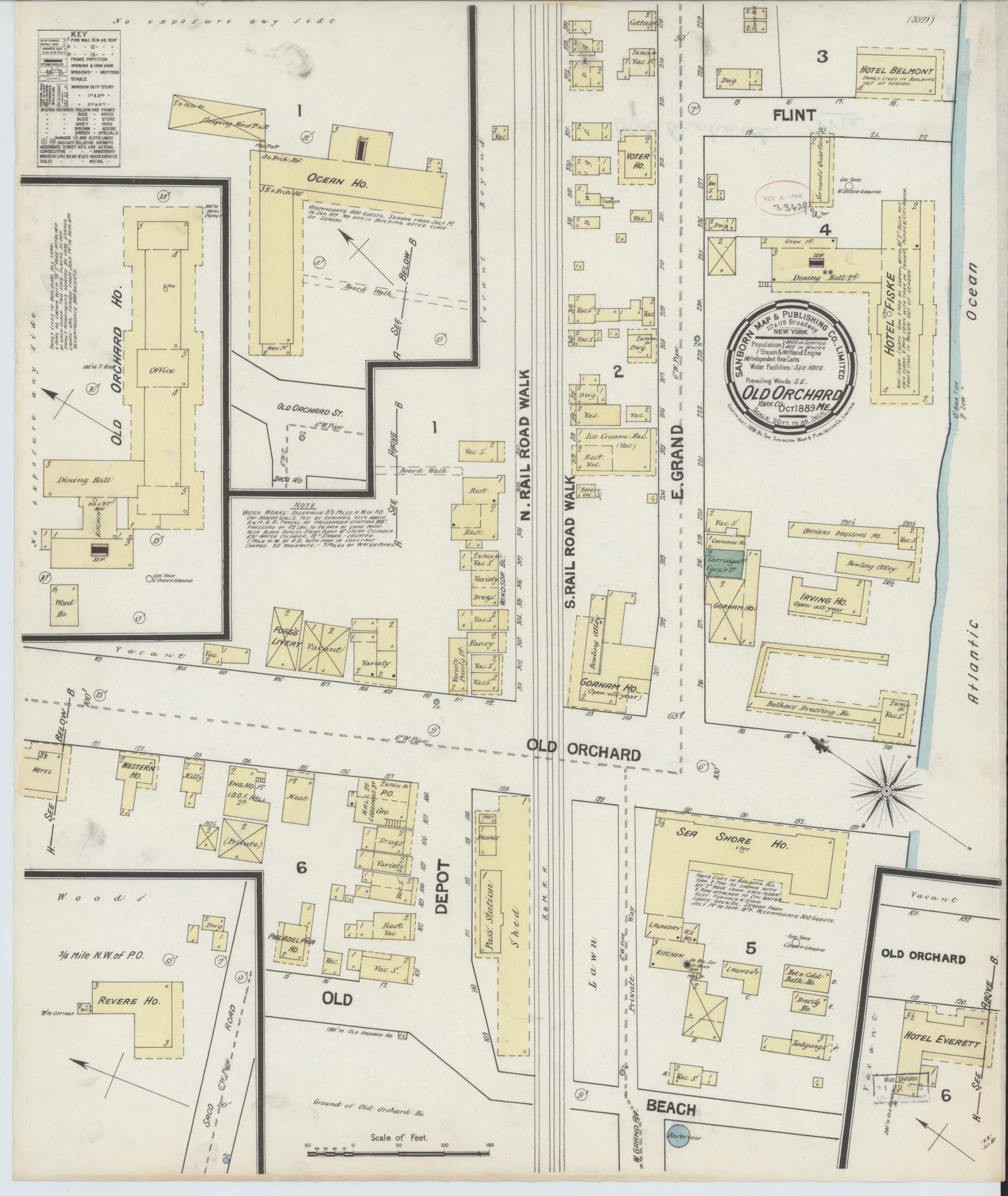 Sanborn Fire Insurance Map from Old Orchard, York County, Maine. (1889) – Historic Sanborn Fire Insurance Map Print