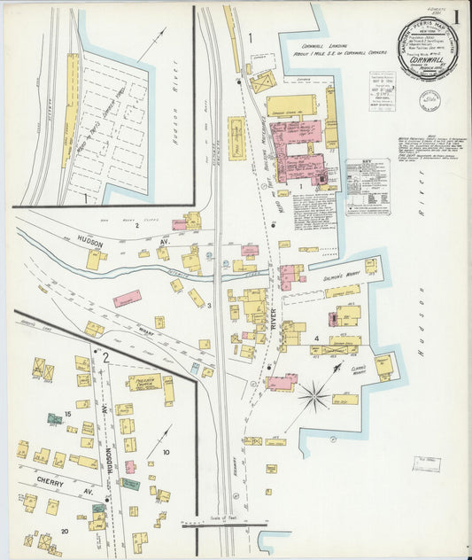 Sanborn Fire Insurance Map from Cornwall, Orange County, New York (1900), Sheet #0001 - Complete Map Set gallery image, historic Sanborn map, vintage wall art, New York New York
