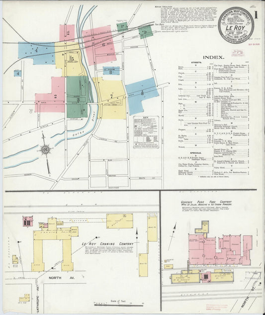 Sanborn Fire Insurance Map from Le Roy, Genesee County, New York. (1910) – Historic Sanborn Fire Insurance Map Print