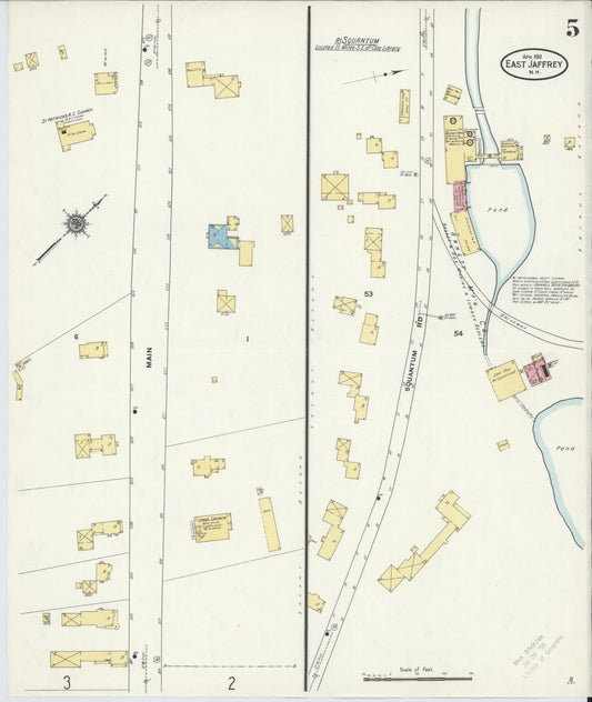 Sanborn Fire Insurance Map from East Jaffrey, Cheshire County, New Hampshire (1911), Sheet #0005 - Historic Sanborn Fire Insurance Map Print, vintage old map wall art, antique decor, genealogy gift, New Hampshire New Hampshire map