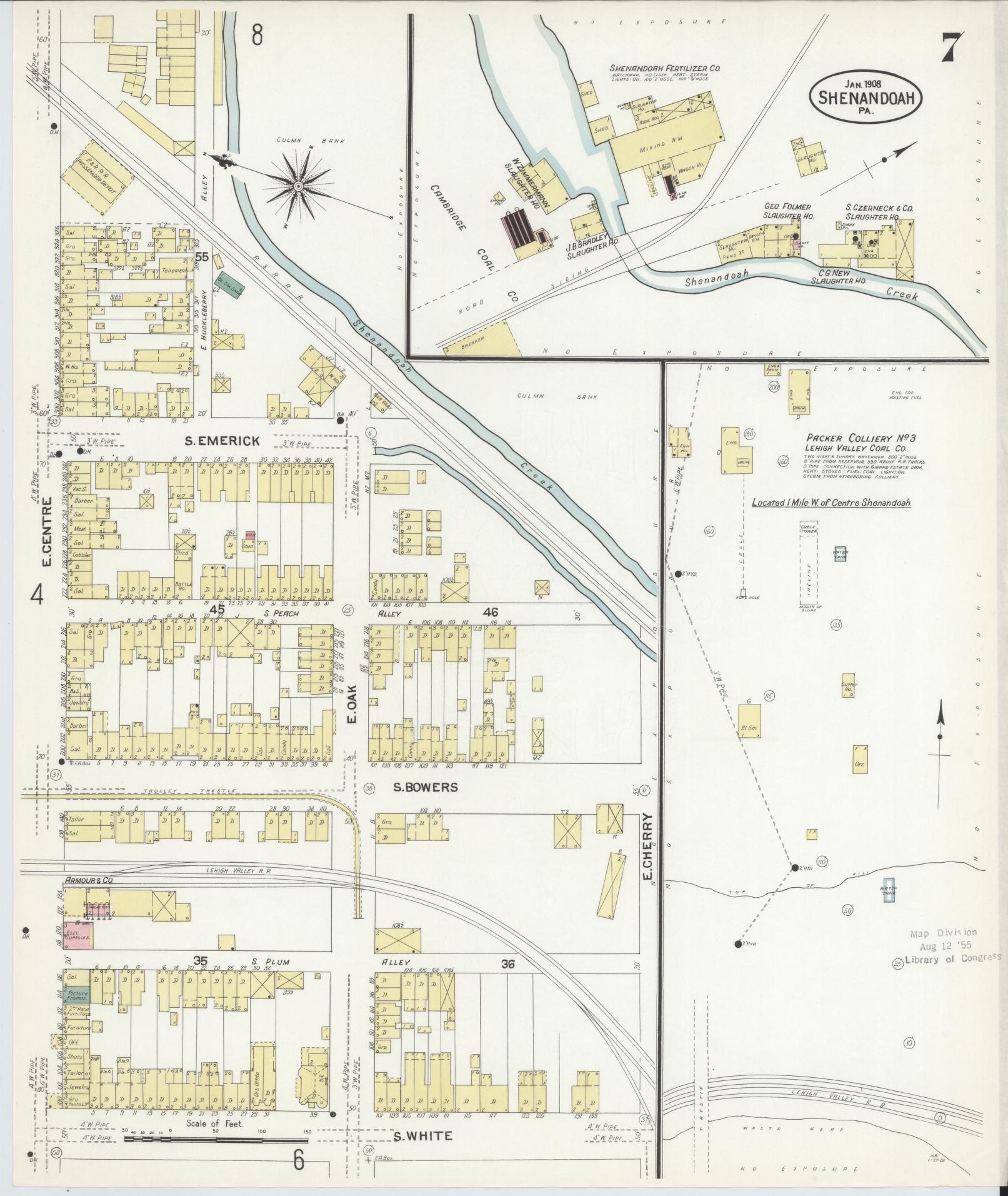 Sanborn Fire Insurance Map from Shenandoah, Schuylkill County, Pennsylvania (1908), Sheet #0007 - Complete Map Set gallery image, historic Sanborn map, vintage wall art, Pennsylvania Pennsylvania