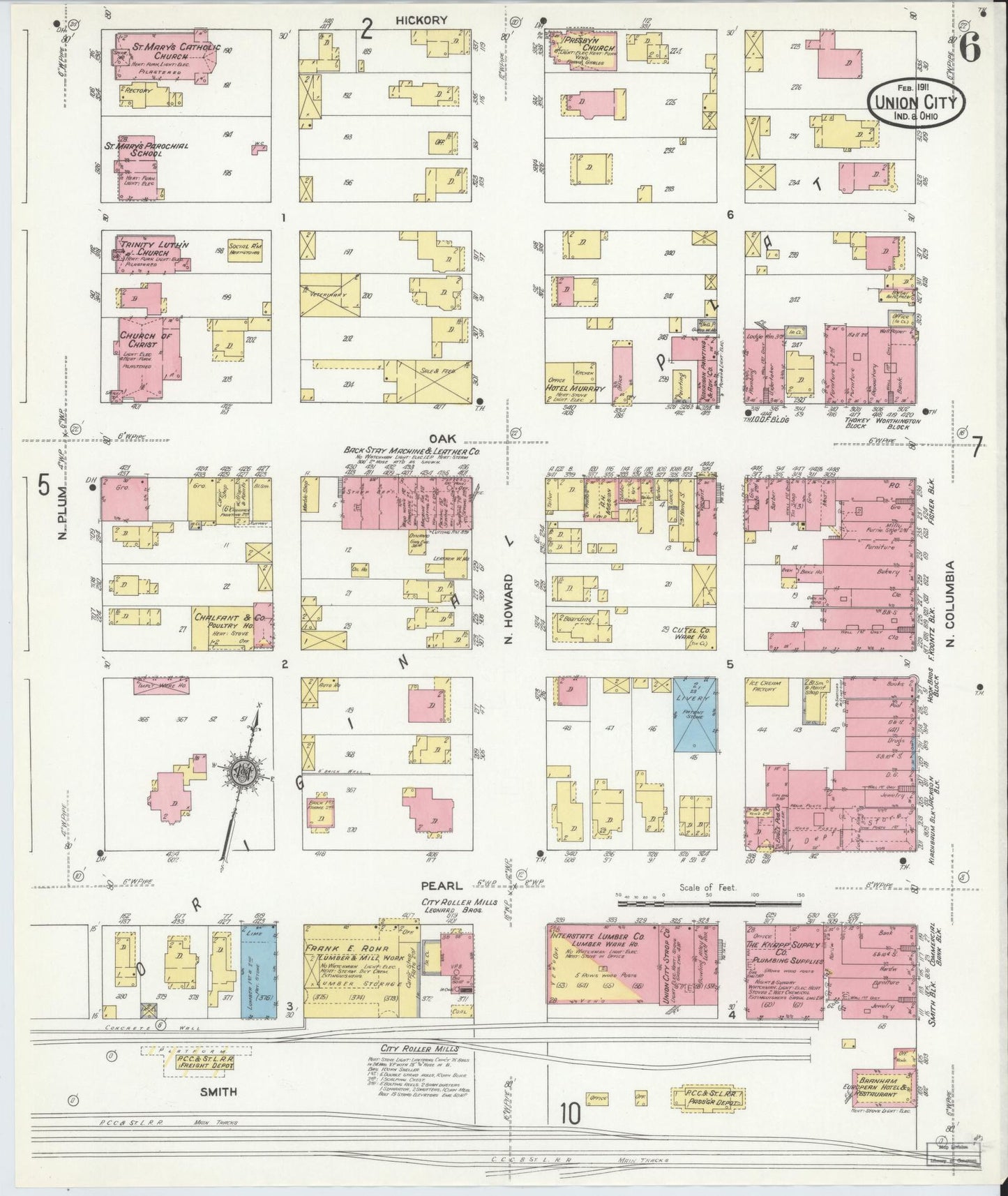 Sanborn Fire Insurance Map from Union City, Randolph County, Indiana (1911), Sheet #0006 - Complete Map Set gallery image, historic Sanborn map, vintage wall art, Indiana Indiana