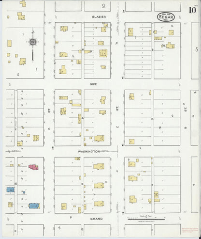 Sanborn Fire Insurance Map from Edgar, Clay County, Nebraska (1921), Sheet #0010 - Complete Map Set gallery image, historic Sanborn map, vintage wall art, Nebraska Nebraska