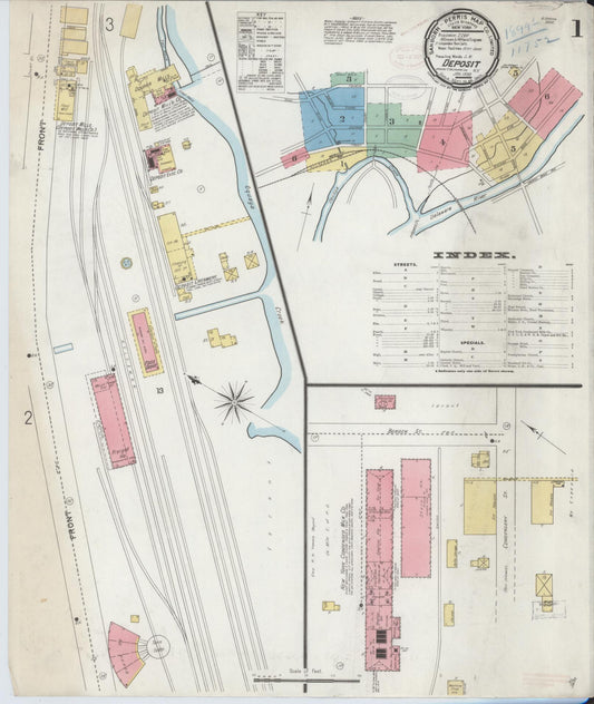 Sanborn Fire Insurance Map from Deposit, Broome And Delaware Counties, New York. (1899) – Historic Sanborn Fire Insurance Map Print