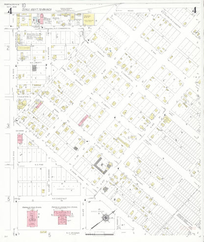 Sanborn Fire Insurance Map from Portales, Roosevelt County, New Mexico (1938), Sheet #0004 - Complete Map Set gallery image, historic Sanborn map, vintage wall art, New Mexico New Mexico