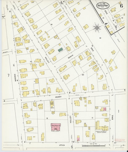 Sanborn Fire Insurance Map from Brockport, Monroe County, New York (1909), Sheet #0006 - Complete Map Set gallery image, historic Sanborn map, vintage wall art, New York New York