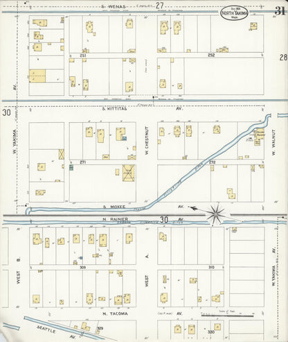 Sanborn Fire Insurance Map from North Yakima, Yakima County, Washington (1905), Sheet #0031 - Complete Map Set gallery image, historic Sanborn map, vintage wall art, Washington Washington
