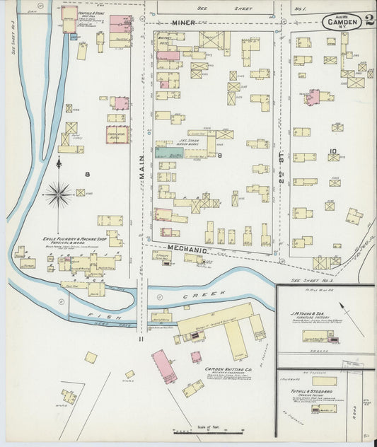 Sanborn Fire Insurance Map from Camden, Oneida County, New York (1891), Sheet #0002 - Historic Sanborn Fire Insurance Map Print, vintage old map wall art, antique decor, genealogy gift, New York New York map
