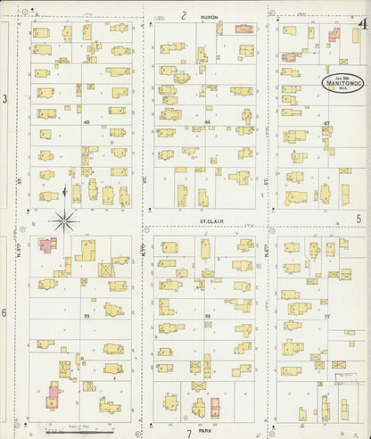 Sanborn Fire Insurance Map from Manitowoc, Manitowoc County, Wisconsin (1906), Sheet #0004 - Complete Map Set gallery image, historic Sanborn map, vintage wall art, Wisconsin Wisconsin