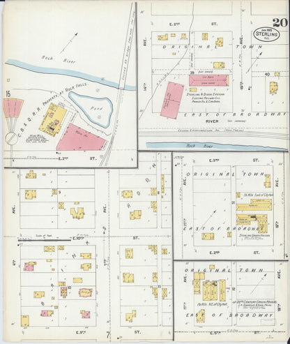 Sanborn Fire Insurance Map from Sterling, Whiteside County, Illinois (1903), Sheet #0020 - Complete Map Set gallery image, historic Sanborn map, vintage wall art, Illinois Illinois
