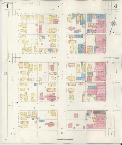 Sanborn Fire Insurance Map from Michigan City, La Porte County, Indiana (1948), Sheet #0004 - Complete Map Set gallery image, historic Sanborn map, vintage wall art, Indiana Indiana