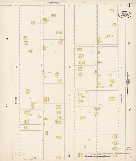 Sanborn Fire Insurance Map from Lindsay, Tulare County, California (1912), Sheet #0003 - Historic Sanborn Fire Insurance Map Print, vintage old map wall art, antique decor, genealogy gift, California California map