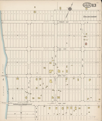 Sanborn Fire Insurance Map from Uvalde, Uvalde County, Texas (1922), Sheet #0013 - Complete Map Set gallery image, historic Sanborn map, vintage wall art, Texas Texas
