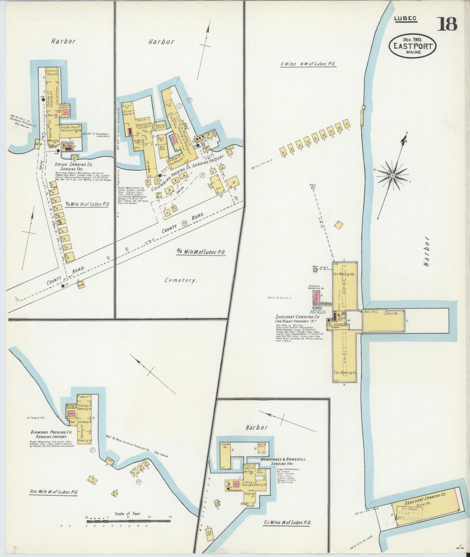 Sanborn Fire Insurance Map from Eastport, Washington County, Maine (1903), Sheet #0018 - Complete Map Set gallery image, historic Sanborn map, vintage wall art, Maine Maine
