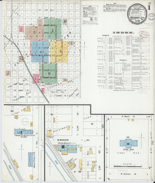 Sanborn Fire Insurance Map from Arkansas City, Cowley County, Kansas. (1899) – Historic Sanborn Fire Insurance Map Print