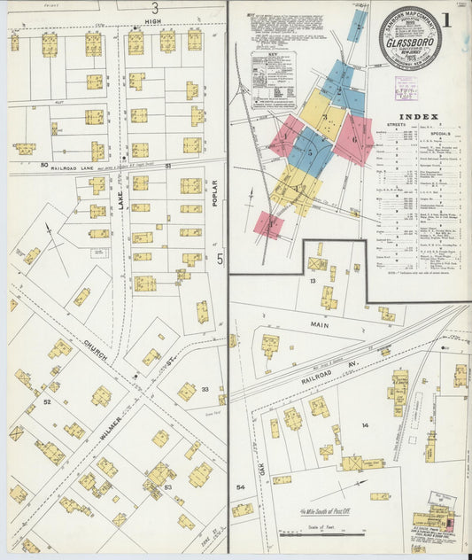 Sanborn Fire Insurance Map from Glassboro, Gloucester County, New Jersey. (1905) – Historic Sanborn Fire Insurance Map Print
