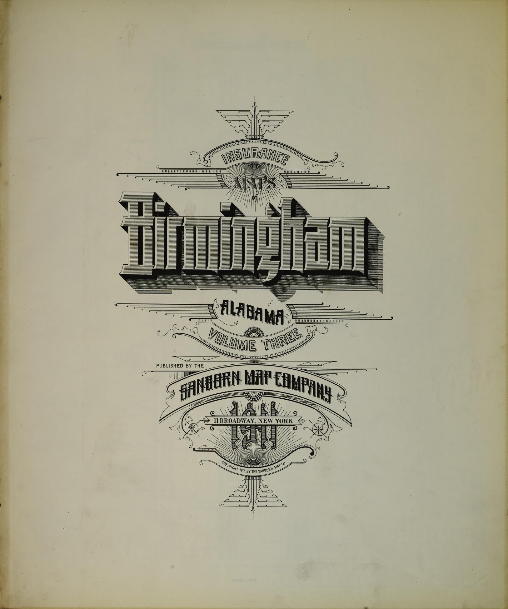 Sanborn Fire Insurance Map from Birmingham, Jefferson County, Alabama (1911), Sheet #0001 - Complete Map Set gallery image, historic Sanborn map, vintage wall art, Alabama Alabama