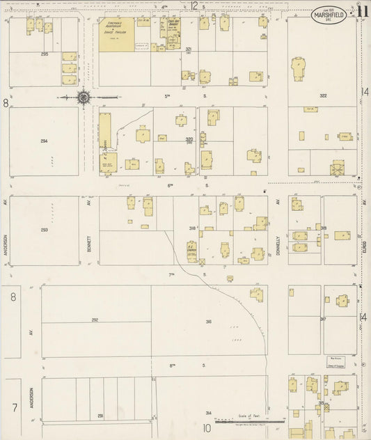 Sanborn Fire Insurance Map from Marshfield, Coos County, Oregon (1920), Sheet #0011 - Historic Sanborn Fire Insurance Map Print, vintage old map wall art, antique decor, genealogy gift, Oregon Oregon map