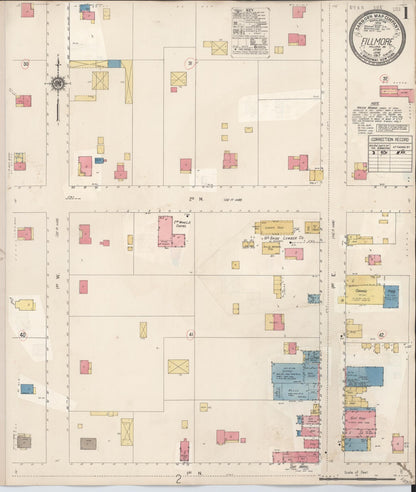 Sanborn Fire Insurance Map from Fillmore, Millard County, Utah (1930), Sheet #0001 - Complete Map Set gallery image, historic Sanborn map, vintage wall art, Utah Utah