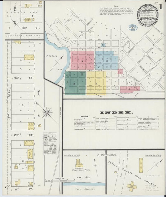 Sanborn Fire Insurance Map from Worthington, Nobles County, Minnesota. (1894) – Map View