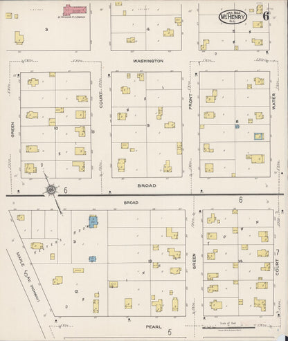 Sanborn Fire Insurance Map from McHenry, McHenry County, Illinois (1922), Sheet #0006 - Complete Map Set gallery image, historic Sanborn map, vintage wall art, Illinois Illinois