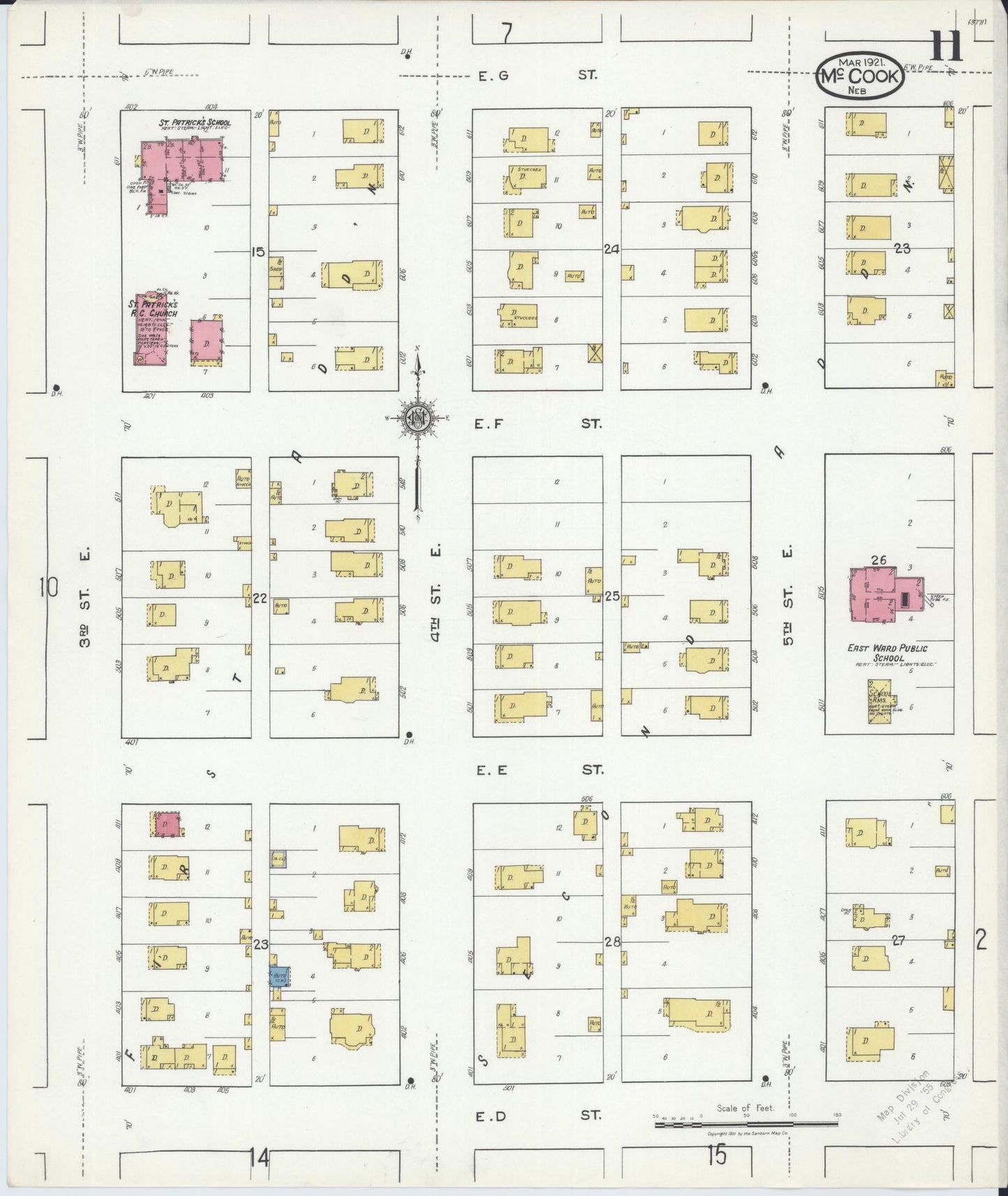 Sanborn Fire Insurance Map from Mccook, Red Willow County, Nebraska (1921), Sheet #0011 - Complete Map Set gallery image, historic Sanborn map, vintage wall art, Nebraska Nebraska
