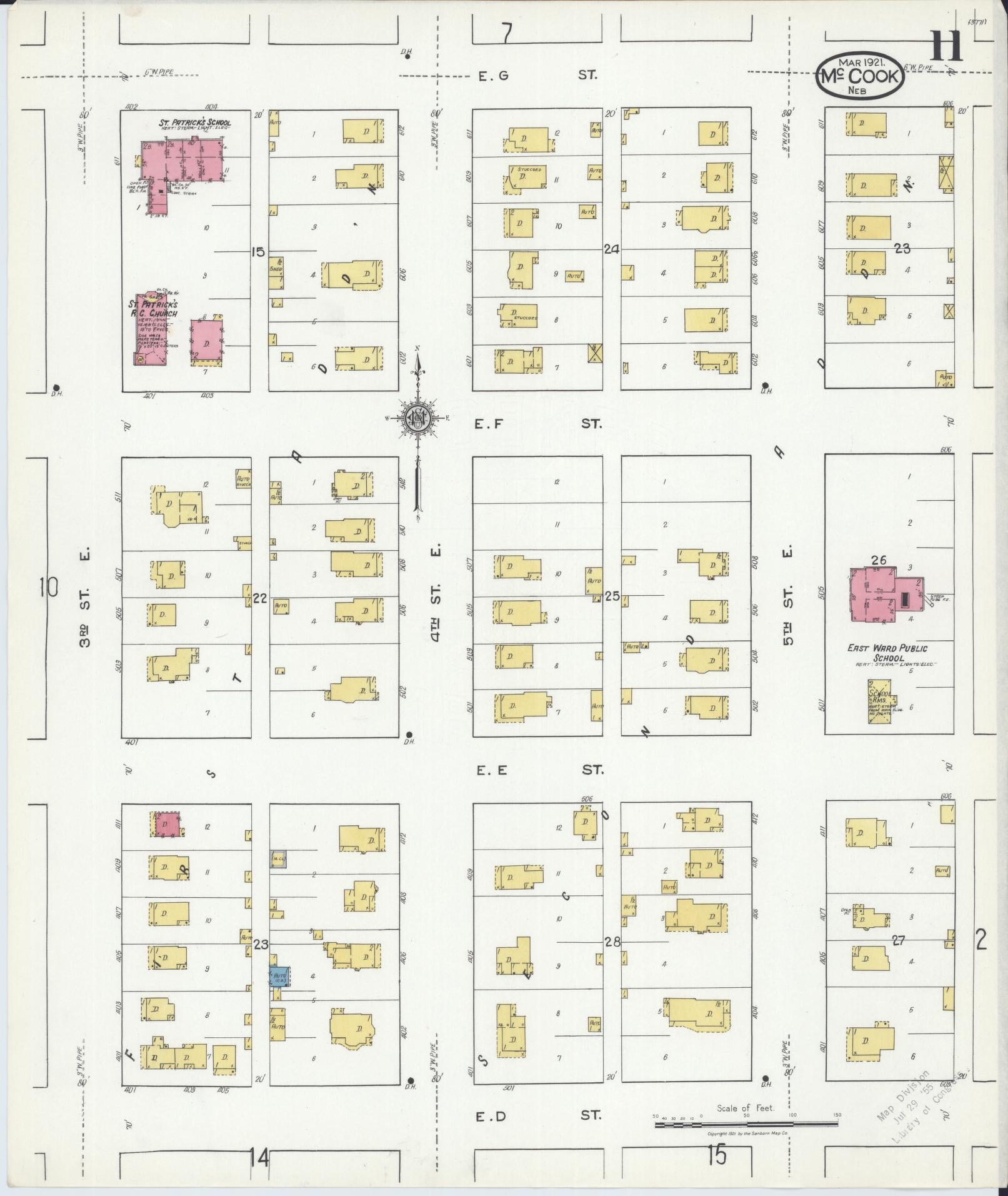 Sanborn Fire Insurance Map from Mccook, Red Willow County, Nebraska (1921), Sheet #0011 - Complete Map Set gallery image, historic Sanborn map, vintage wall art, Nebraska Nebraska