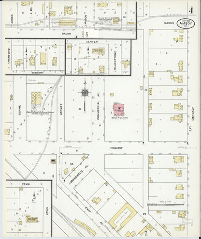 Sanborn Fire Insurance Map from Amboy, Lee County, Illinois (1910), Sheet #0004 - Complete Map Set gallery image, historic Sanborn map, vintage wall art, Illinois Illinois