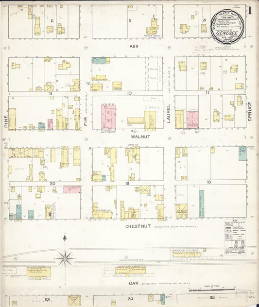 Sanborn Fire Insurance Map from Genesee, Latah County, Idaho. (1893) – Historic Sanborn Fire Insurance Map Print