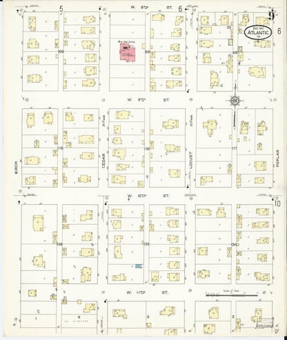 Sanborn Fire Insurance Map from Atlantic, Cass County, Iowa (1913), Sheet #0009 - Historic Sanborn Fire Insurance Map Print