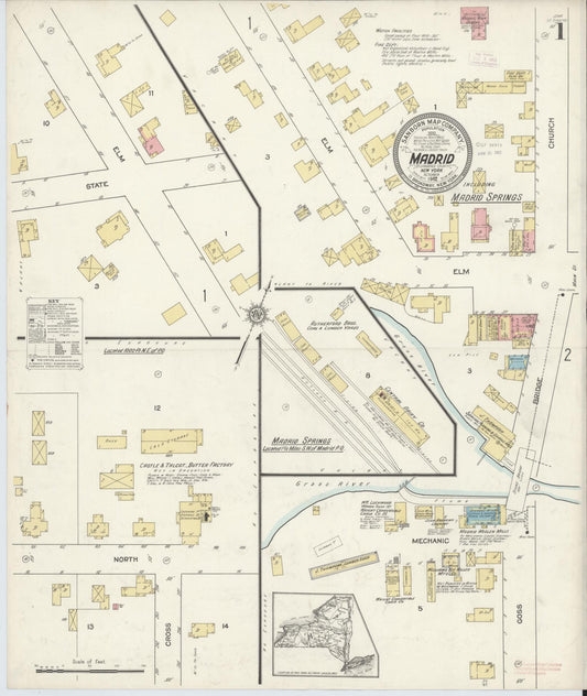 Sanborn Fire Insurance Map from Madrid, St. Lawrence County, New York. (1912) – Historic Sanborn Fire Insurance Map Print