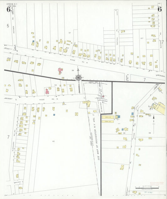 Sanborn Fire Insurance Map from Greece, Monroe County, New York (1942), Sheet #0006 - Historic Sanborn Fire Insurance Map Print, vintage old map wall art, antique decor, genealogy gift, New York New York map