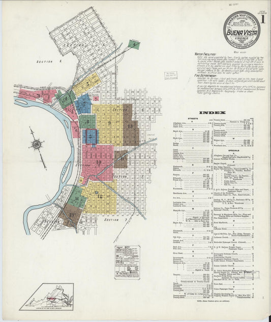 Sanborn Fire Insurance Map from Buena Vista, Independent Cities, Virginia. (1921) – Historic Sanborn Fire Insurance Map Print
