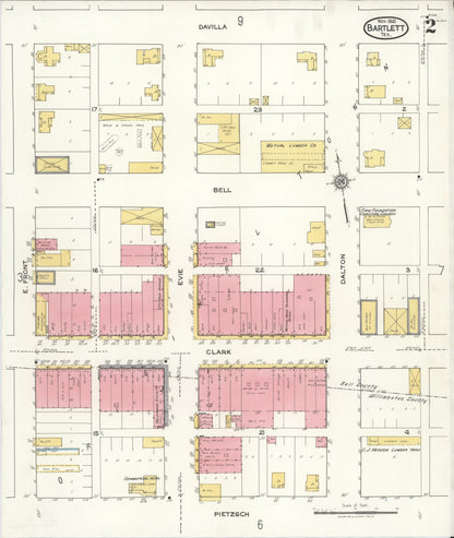 Sanborn Fire Insurance Map from Bartlett, Bell and Williamson Counties, Texas (1921), Sheet #0002 - Complete Map Set gallery image, historic Sanborn map, vintage wall art, Texas Texas