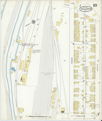 Sanborn Fire Insurance Map from Phillipsburg, Warren County, New Jersey (1916), Sheet #0010 - Complete Map Set gallery image, historic Sanborn map, vintage wall art, New Jersey New Jersey