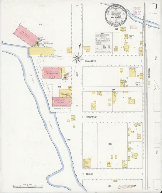 Sanborn Fire Insurance Map from Alviso, Santa Clara County, California (1908), Sheet #0001 - Historic Sanborn Fire Insurance Map Print, vintage old map wall art, antique decor, genealogy gift, California California map
