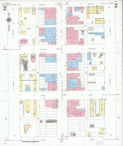 Sanborn Fire Insurance Map from Lindsay, Garvin County, Oklahoma (1951), Sheet #0002 - Complete Map Set gallery image, historic Sanborn map, vintage wall art, Oklahoma Oklahoma