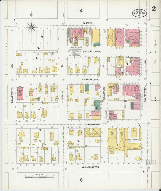 Sanborn Fire Insurance Map from Marshall, Saline County, Missouri (1900), Sheet #0002 - Historic Sanborn Fire Insurance Map Print, vintage old map wall art, antique decor, genealogy gift, Missouri Missouri map