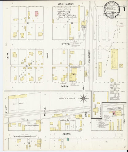 Sanborn Fire Insurance Map from Jefferson, Greene County, Iowa (1893), Sheet #0001 - Historic Sanborn Fire Insurance Map Print