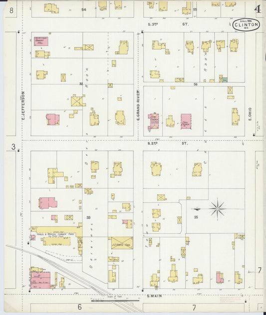 Sanborn Fire Insurance Map from Clinton, Henry County, Missouri (1896), Sheet #0004 - Historic Sanborn Fire Insurance Map Print, vintage old map wall art, antique decor, genealogy gift, Missouri Missouri map