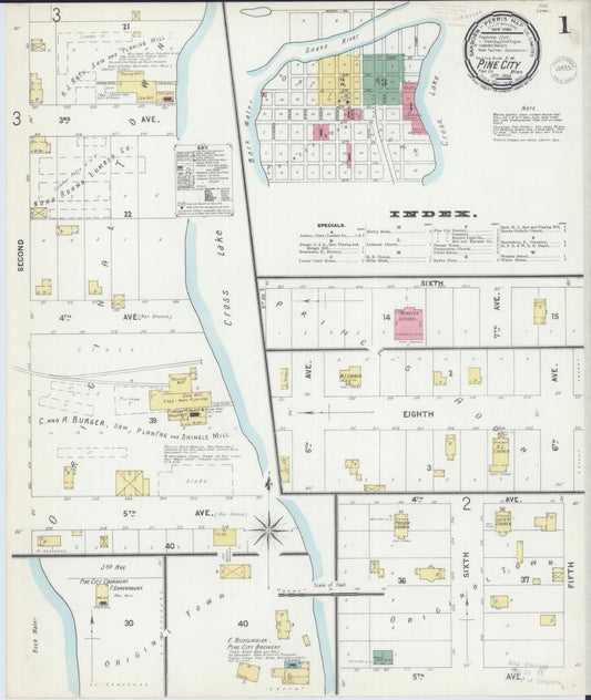 Sanborn Fire Insurance Map from Pine City, Pine County, Minnesota. (1899) – Map View