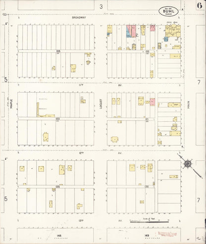 Sanborn Fire Insurance Map from Buhl, Twin Falls County, Idaho (1911), Sheet #0006 - Complete Map Set gallery image, historic Sanborn map, vintage wall art, Falls Idaho