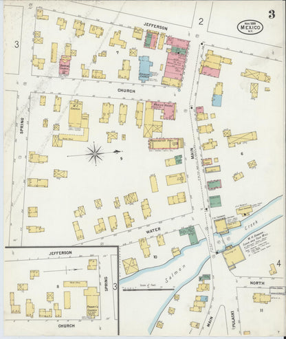 Sanborn Fire Insurance Map from Mexico, Oswego County, New York (1899), Sheet #0003 - Complete Map Set gallery image, historic Sanborn map, vintage wall art, New York New York
