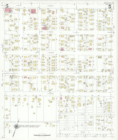 Sanborn Fire Insurance Map from Rosenberg, Fort Bend County, Texas (1942), Sheet #0005 - Complete Map Set gallery image, historic Sanborn map, vintage wall art, Texas Texas