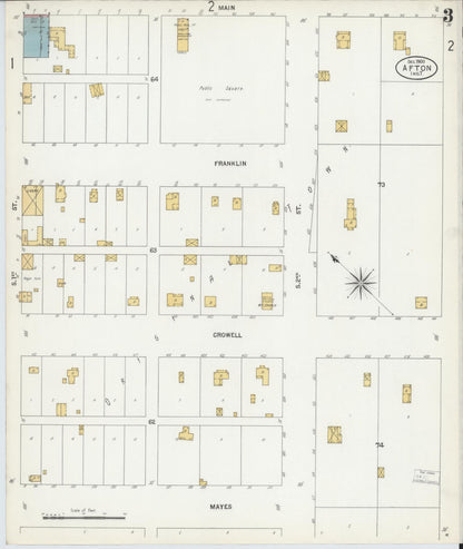 Sanborn Fire Insurance Map from Afton, Ottawa County, Oklahoma (1900), Sheet #0003 - Complete Map Set gallery image, historic Sanborn map, vintage wall art, Oklahoma Oklahoma