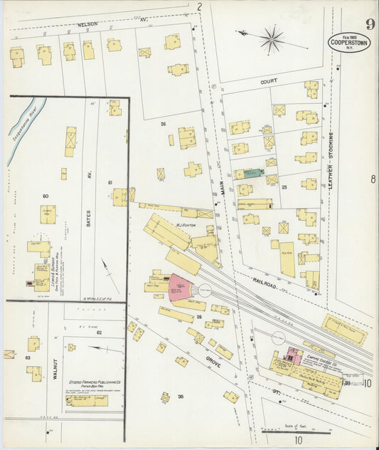 Sanborn Fire Insurance Map from Cooperstown, Otsego County, New York (1903), Sheet #0009 - Historic Sanborn Fire Insurance Map Print, vintage old map wall art, antique decor, genealogy gift, New York New York map