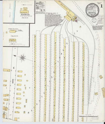 Sanborn Fire Insurance Map from Atkinson, Iron County, Michigan (1900), Sheet #0001 - Historic Sanborn Fire Insurance Map Print, vintage old map wall art, antique decor, genealogy gift, Michigan Michigan map