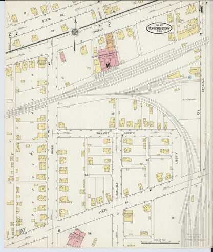 Sanborn Fire Insurance Map from Newcomerstown, Tuscarawas County, Ohio (1915), Sheet #0004 - Complete Map Set gallery image, historic Sanborn map, vintage wall art, Ohio Ohio